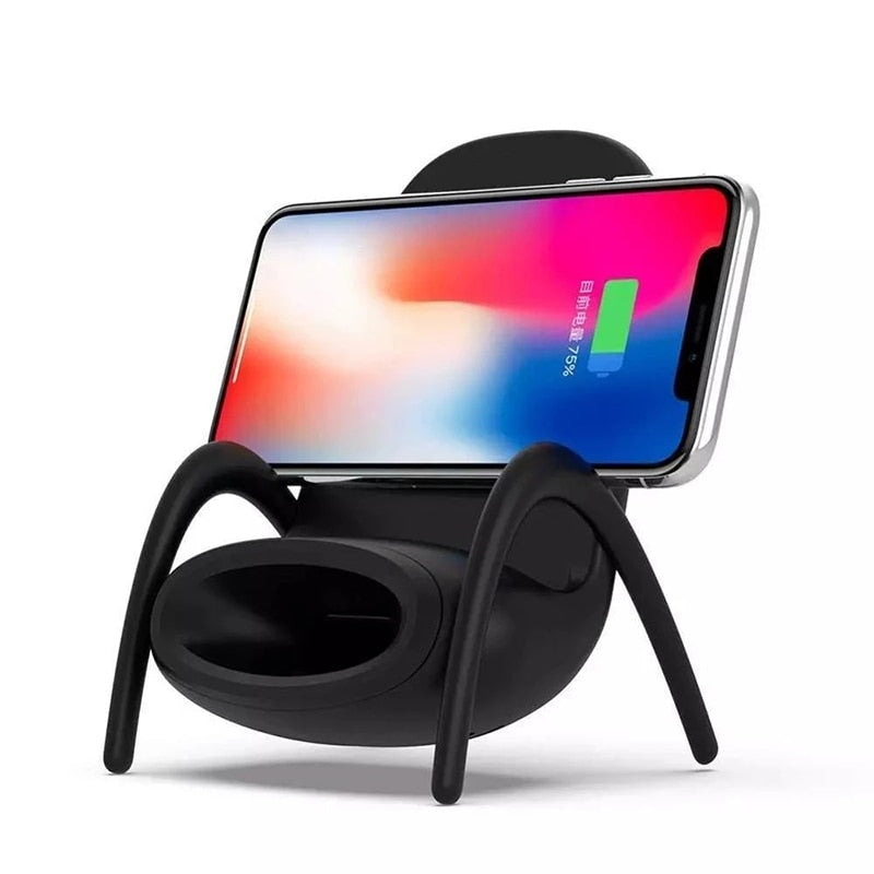 Portable Mini Chair Wireless Charger Supply For All Phones Multipurpose Phone Stand With Musical Speaker Function Charger - 2bazar4