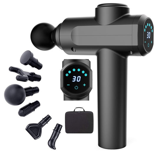 Fascia gun professional grade fitness massager with 6 massage heads for deep muscle tissue massage - 2bazar4