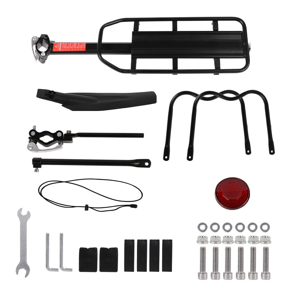 Aluminum Alloy Bicycle Rear Pannier Rack Mountain Bike Rear Carrier with Adjustable Fender