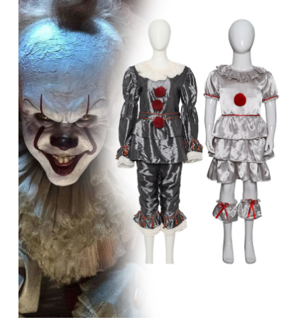 Halloween Clown Costume Luxury Pennywise Adult Size Cosplay Party Props Popular Movie Costumes Dress Up Accessories