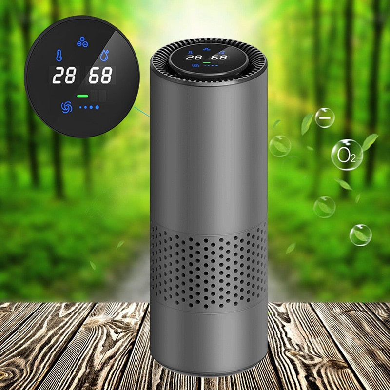 GIAHOL Air Purifier with HEPA Filter Fresh Air Anion Car Air Purifier Infrared Sensor Air Cleaner best for Car Home Office Gray - 2bazar4