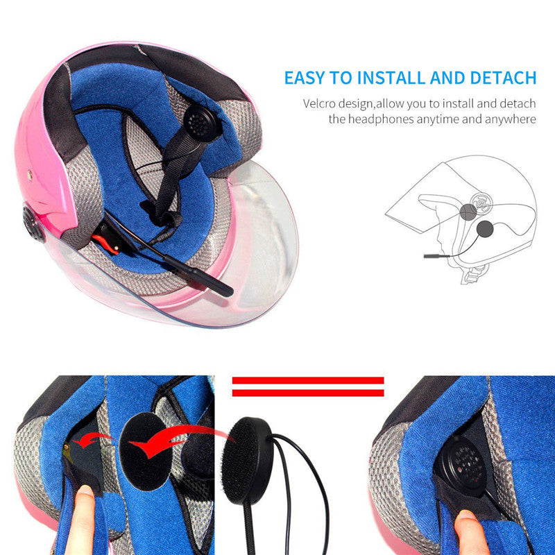 MH01 Motor Wireless Bluetooth Headset Motorcycle Helmet Earphone Headphone Dual Stereo Speaker Handsfree Music For MP3 MP4 phone - 2bazar4