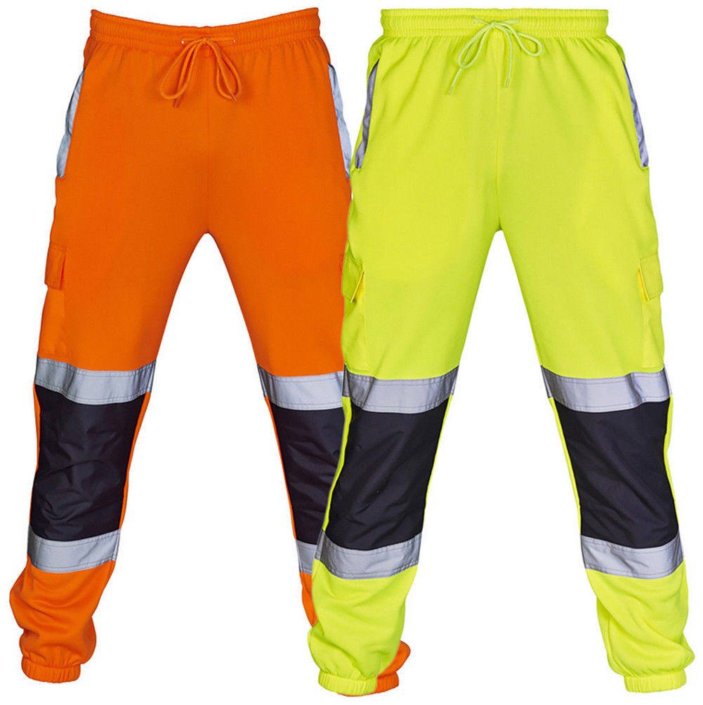 New Men's Fahison Sport Sweat Pants Work Fleece Bottom Joggerms Joggers Yellow Black Orange Fluorescent Green Autumn - 2bazar4