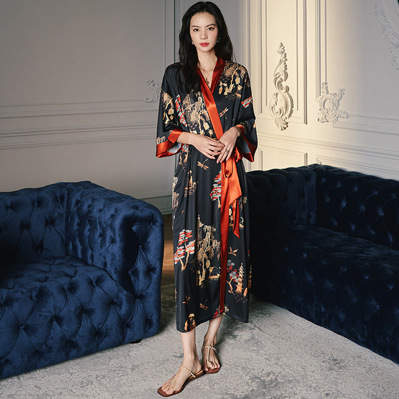 Satin Chiffon Pajamas Women's Light Luxury Style Plus Size Pajamas Ladies Spring And Summer Home Wear - 2bazar4
