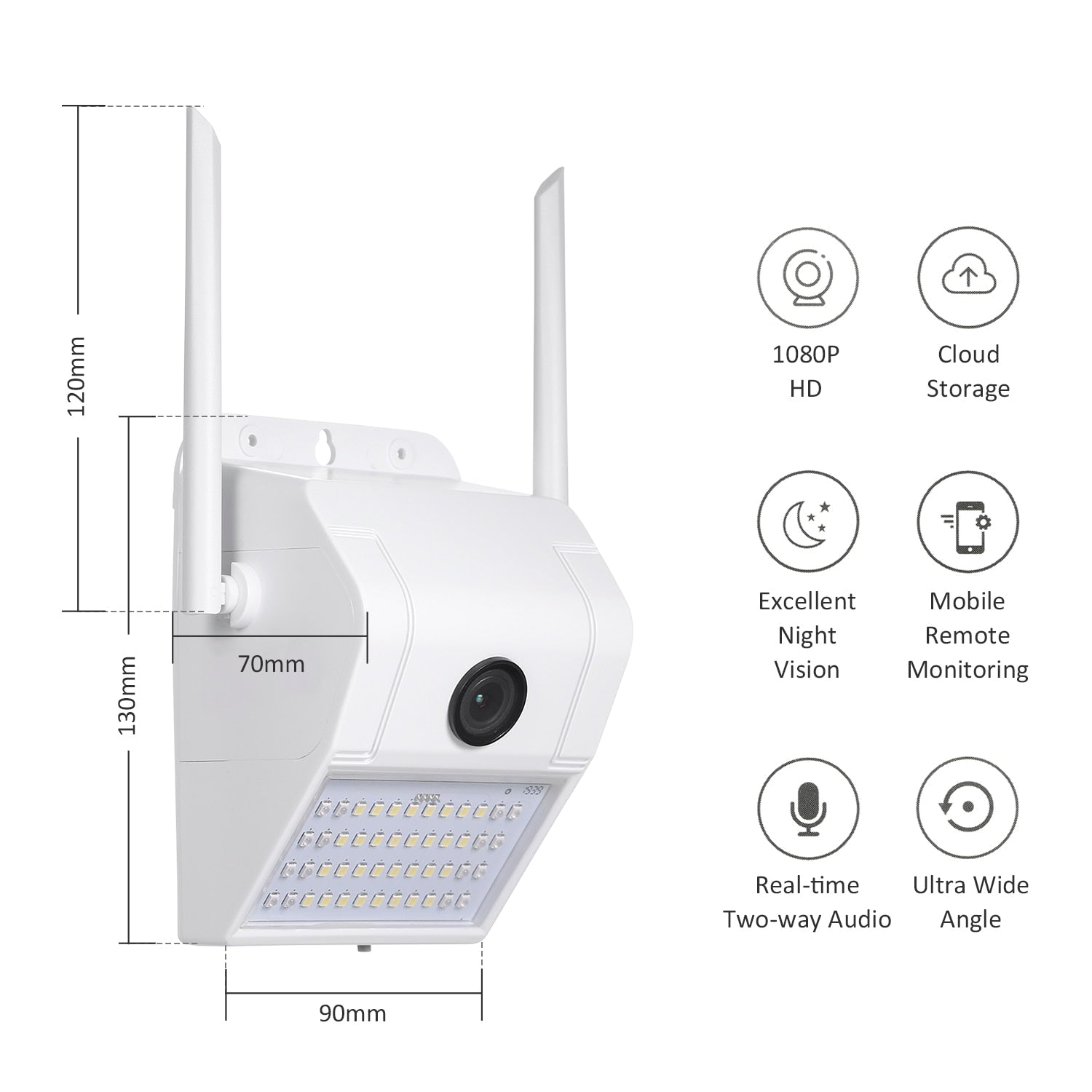 1080P Multifunctional WIFI Wireless Surveillance Outdoor Wall Light Webcam Security Camera PIR Motion Detection IP65 Waterproof - 2bazar4