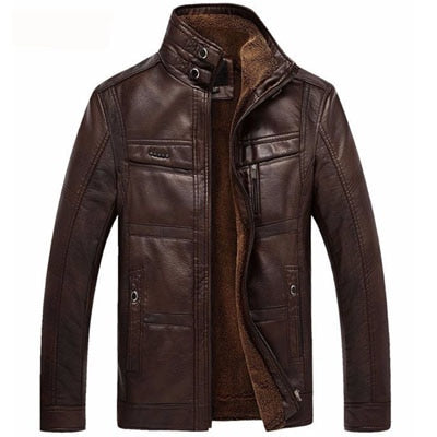 Mountainskin Leather Jacket Men Coats 5XL Brand High Quality PU Outerwear Men Business Winter Faux Fur Male Jacket - 2bazar4