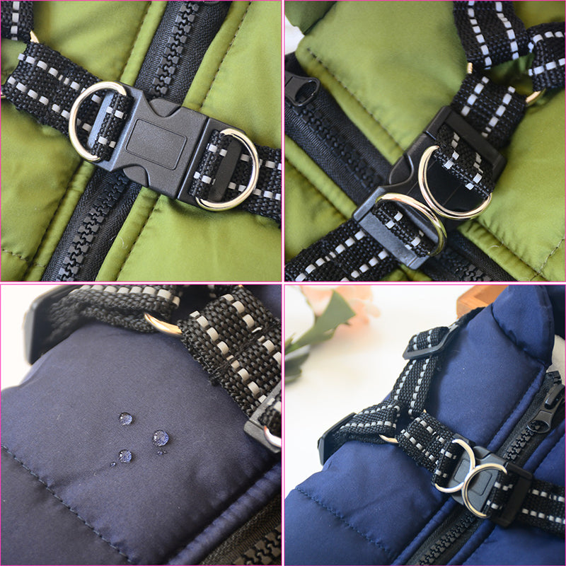 Large Pet Dog Jacket With Harness Winter Warm Dog Clothes For Labrador Waterproof Big Dog Coat Chihuahua French Bulldog Outfits.pets - 2bazar4