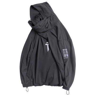 Dark Functional Style Cyberpunk Fish Mouth Hooded Sweater Oversize Hip-Hop Jacket Men And Women Couples eprolo