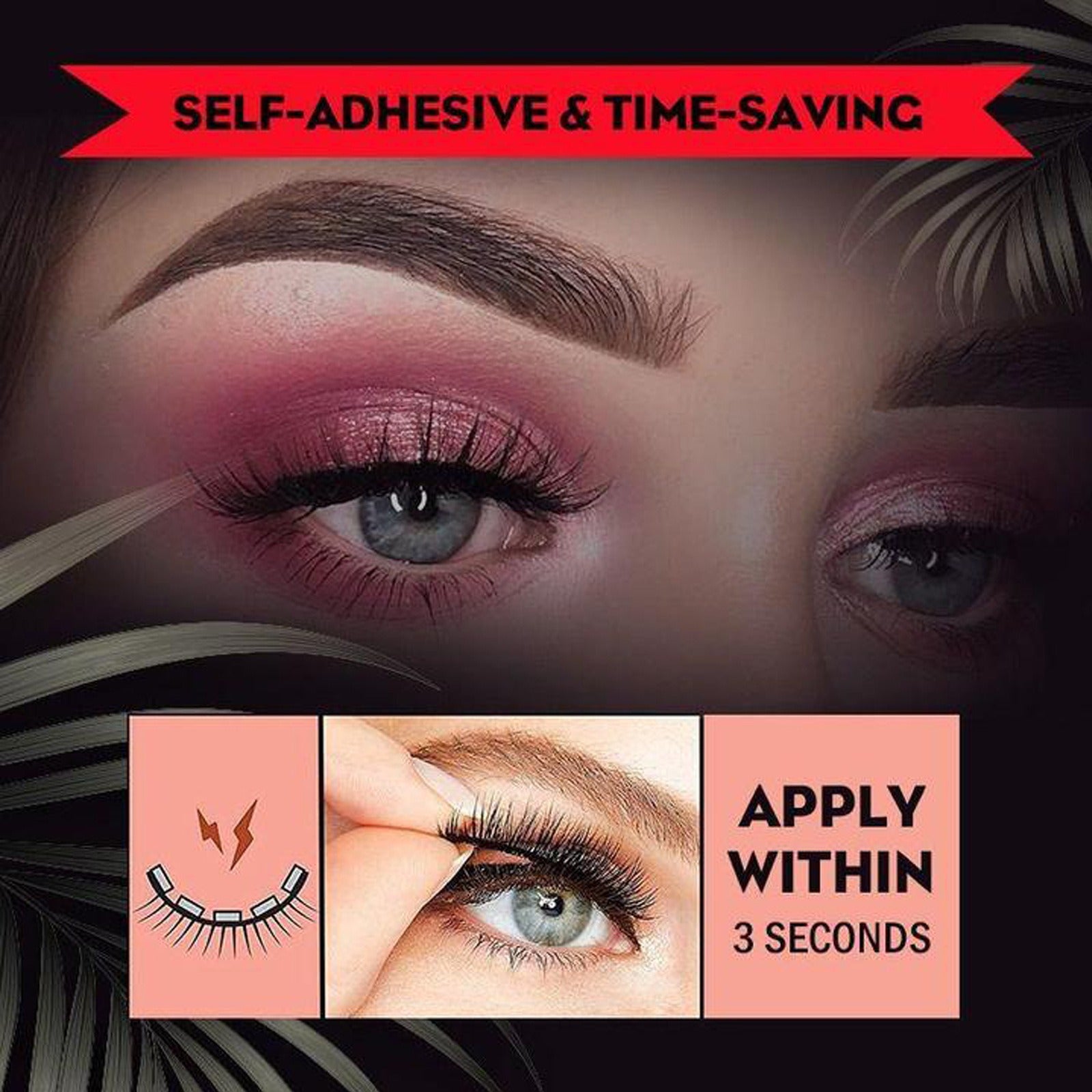 Reusable 3D Mink Lashes Natural False Eyelashes Self Adhesive Fake Glue Free Makeup Eyelash Extension Silk - 2bazar4