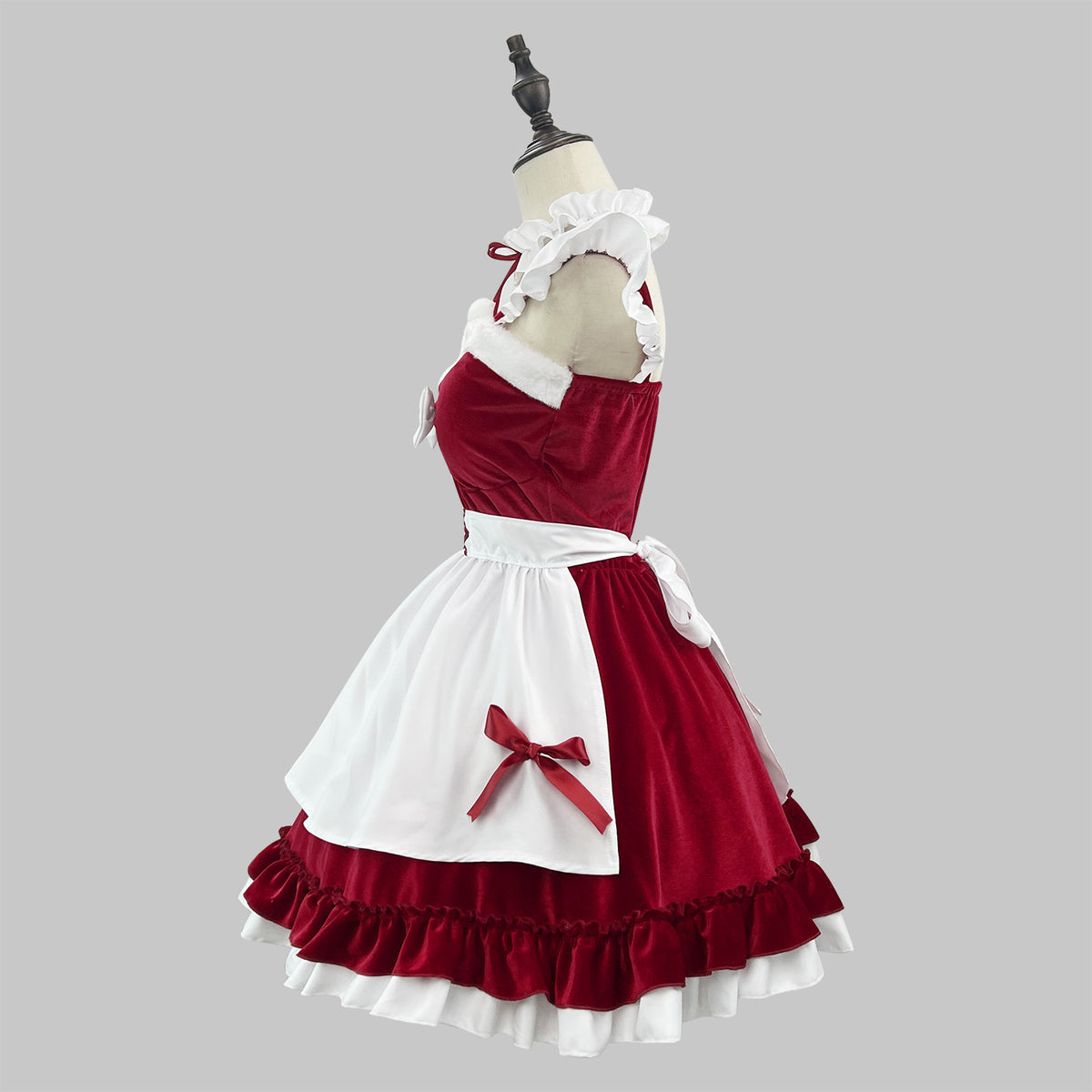 Wine Red Velvet Christmas Cosplay Costume Set
