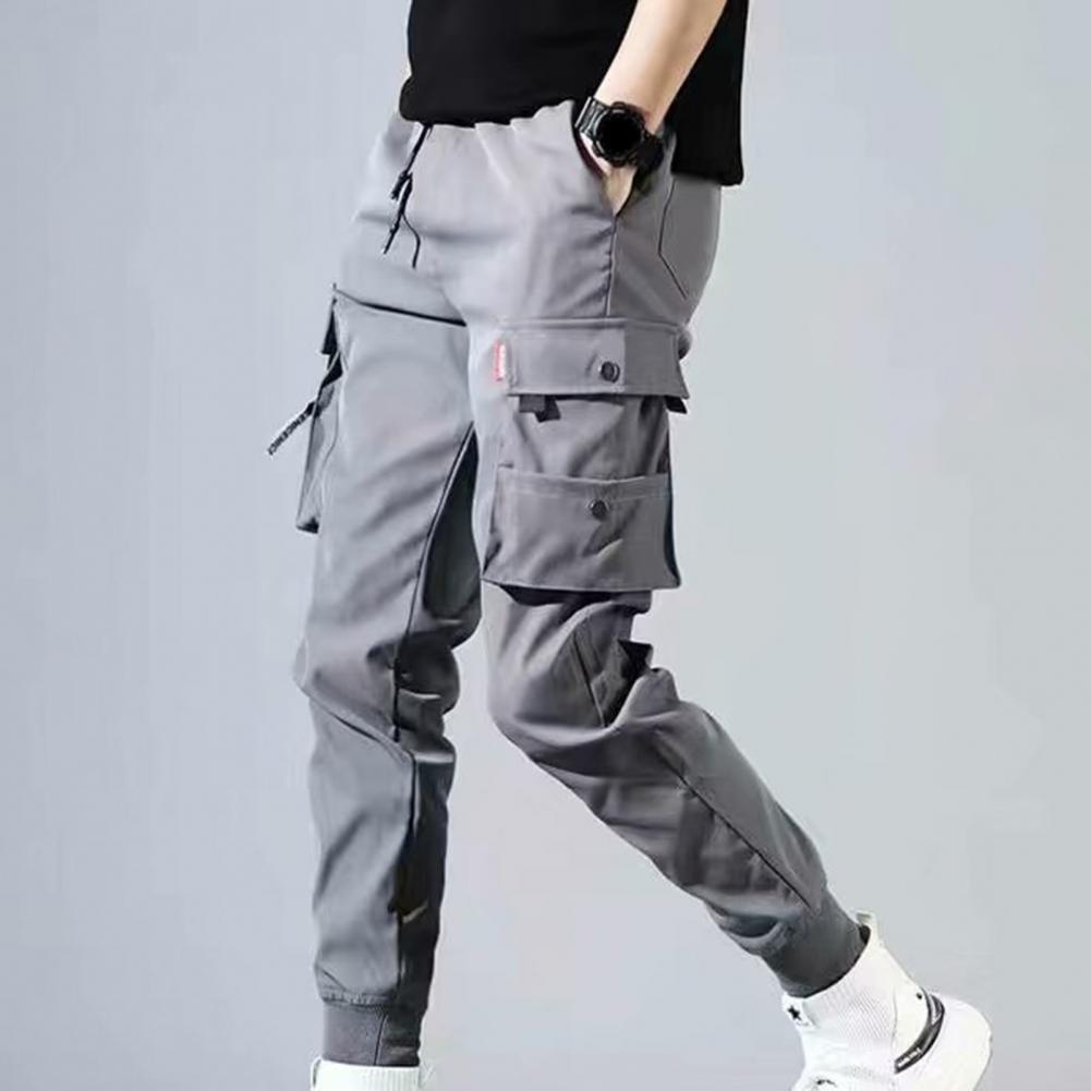Autumn Men Pants Hip Hop Harem Joggers Pants New Male Trousers Mens Solid Multi-pocket Cargo Pants Skinny Fit Sweatpants - 2bazar4