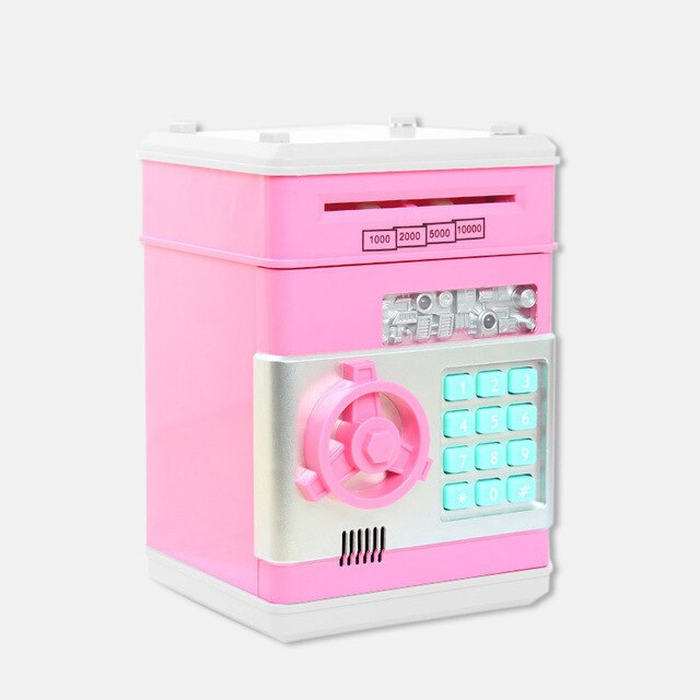 Safety Password Chewing Coin Cash Deposit Machine Electronic Piggy Bank Mini Money Box Gift for Children Kids - 2bazar4