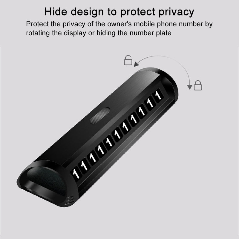 Phone Number In Car Parking License Plate Temporary Stop Sign Temporary Car Parking Card Phone Number Card Plate Hidden Switch - 2bazar4