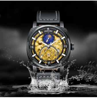 SENORS Sun Moon Star Wine Barrel Super Luminous Automatic Mechanical Watch Manufacturer Spot SN217 - 2bazar4