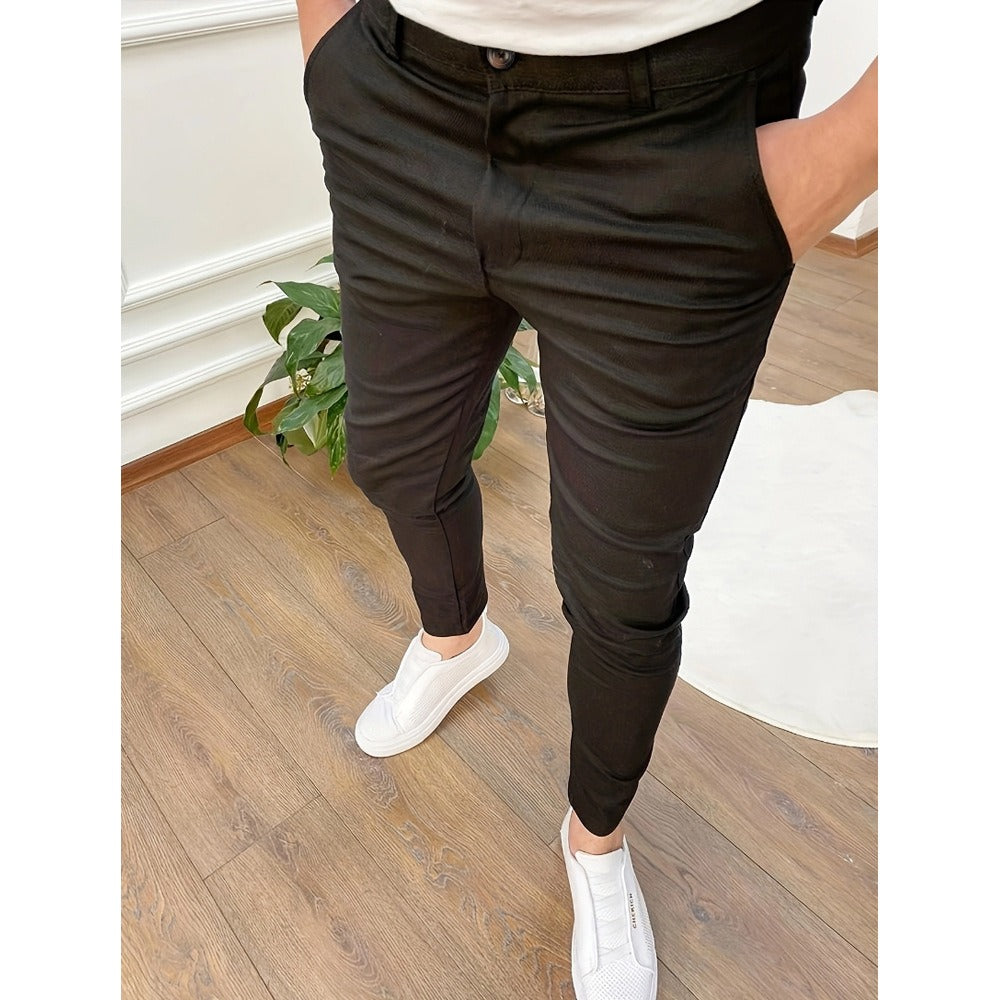 High elasticity seasonal texture button casual leggings - 2bazar4