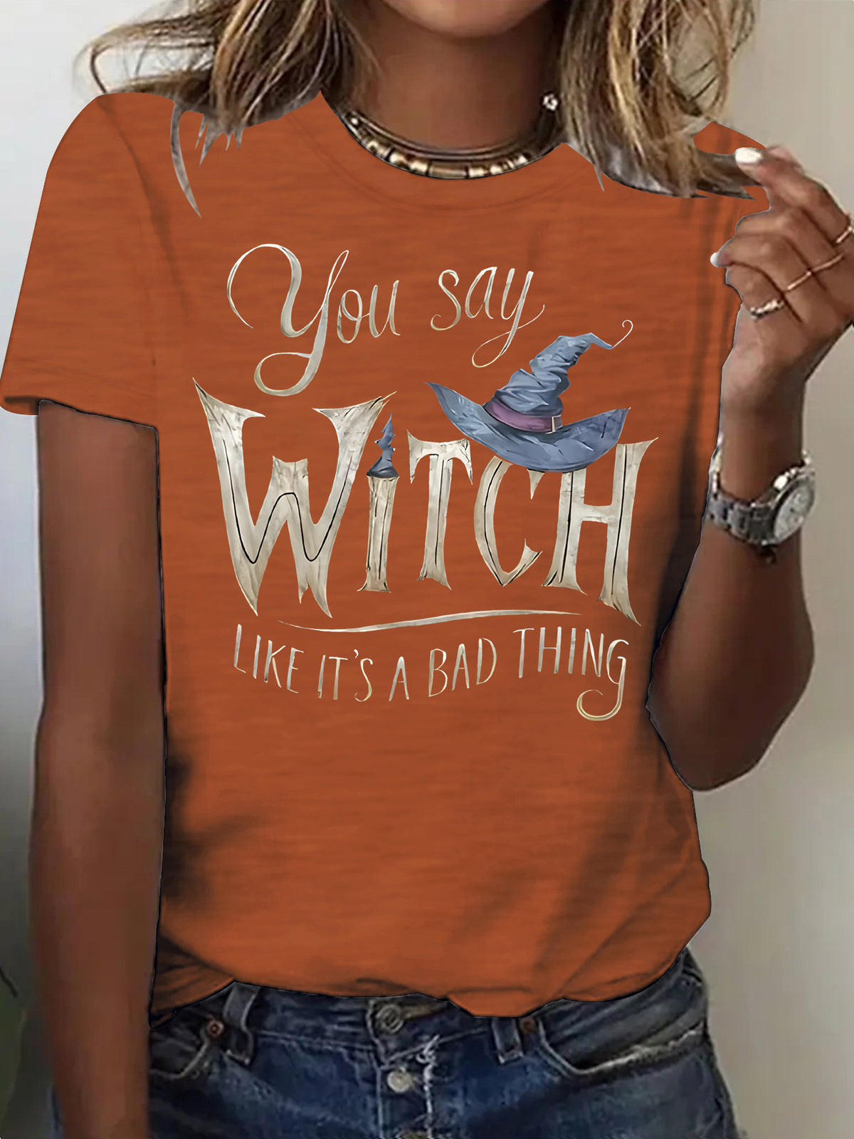 Halloween Witch Print Short-Sleeve T-Shirt - product image 15