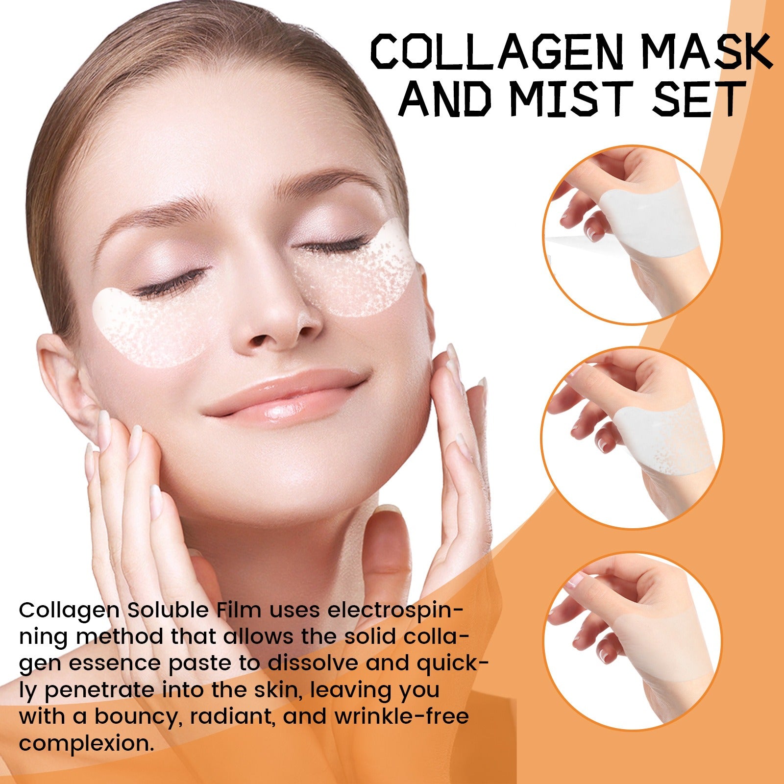Collagen Eye Mask Spray Set Anti aging anti wrinkle anti aging collagen hydrating and moisturizing - 2bazar4