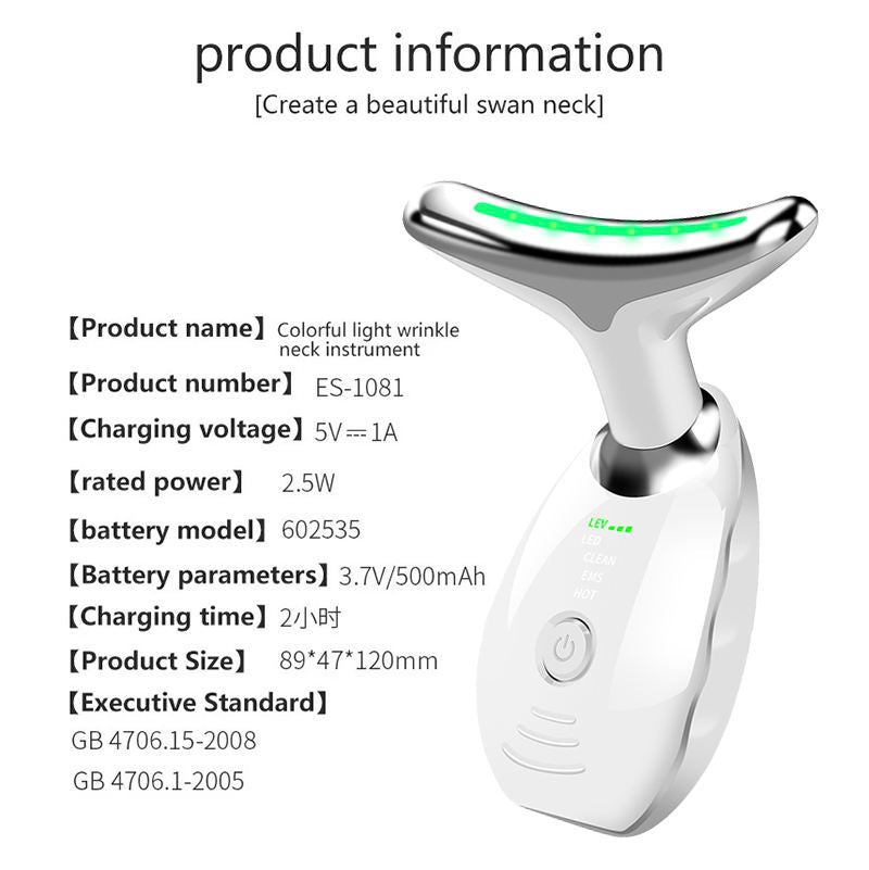 7 colors -Purpose Lifting And Firming Facial Massage Device Neck Face Massager Neck Face Beauty Device In  Portable Face Massager - 2bazar4