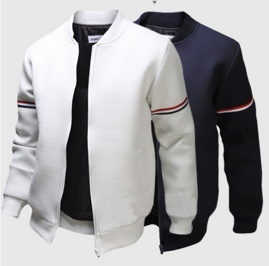 Men Solid Color Jacket Long Sleeve Slim Fit Sport Outdoor Tops Coat - 2bazar4