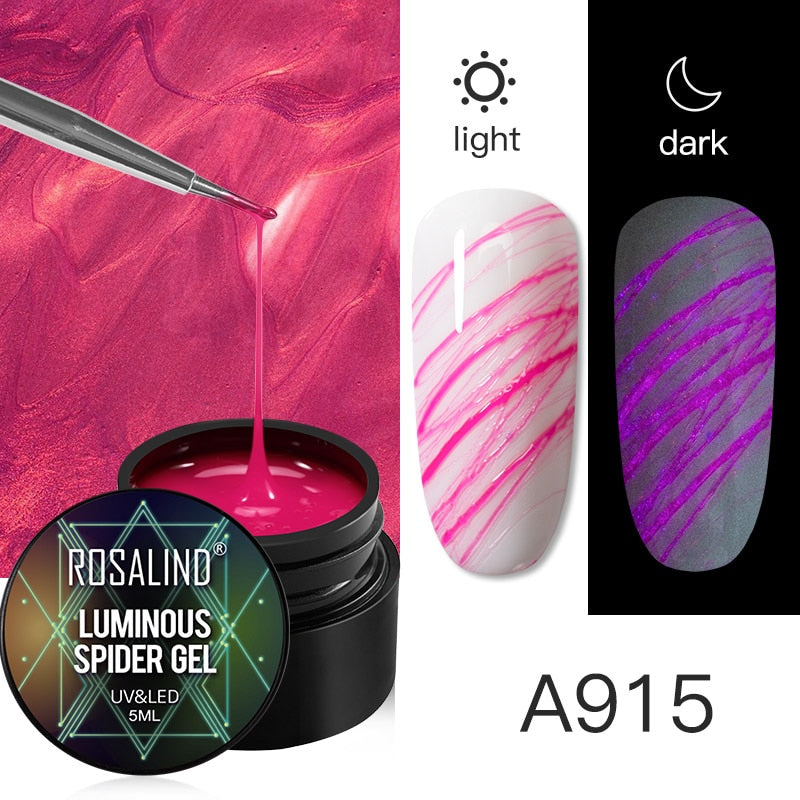 ROSALIND Gel Spider Line For Nails Art Gel Polish UV Colors Painting Gel Nail Polish Spider Gel Lacquer Web Stickers Gel Polish - 2bazar4