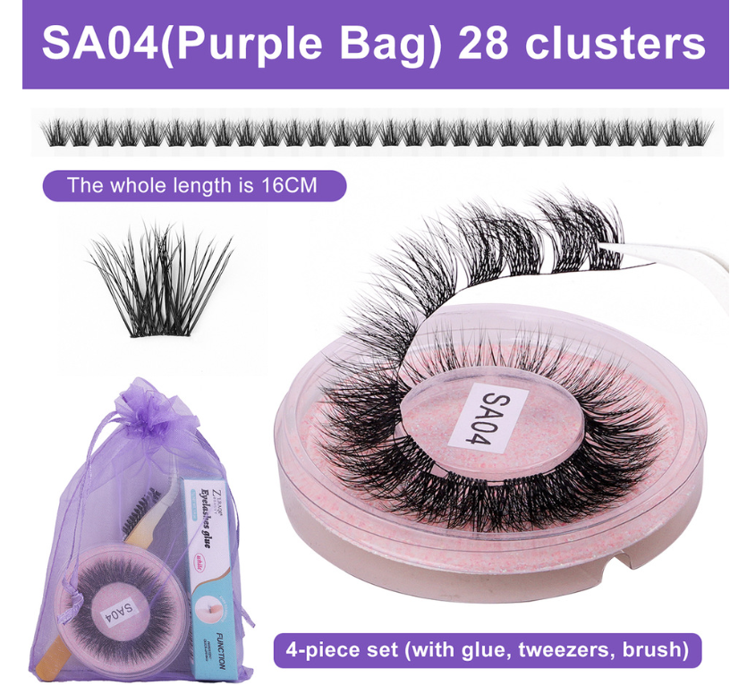 DIY false eyelashes set whole cut eyelashes European and American thick curling travel size eyelash combination - 2bazar4
