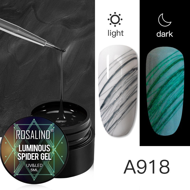 ROSALIND Gel Spider Line For Nails Art Gel Polish UV Colors Painting Gel Nail Polish Spider Gel Lacquer Web Stickers Gel Polish - 2bazar4