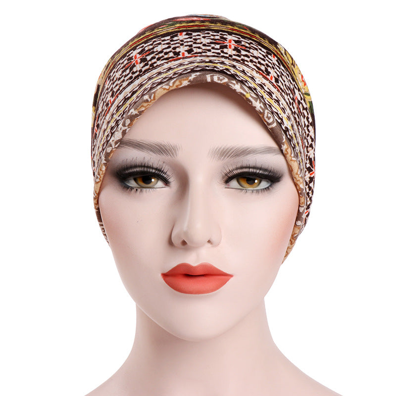 Hooded women's cotton printed versatile sun protection hat - 2bazar4