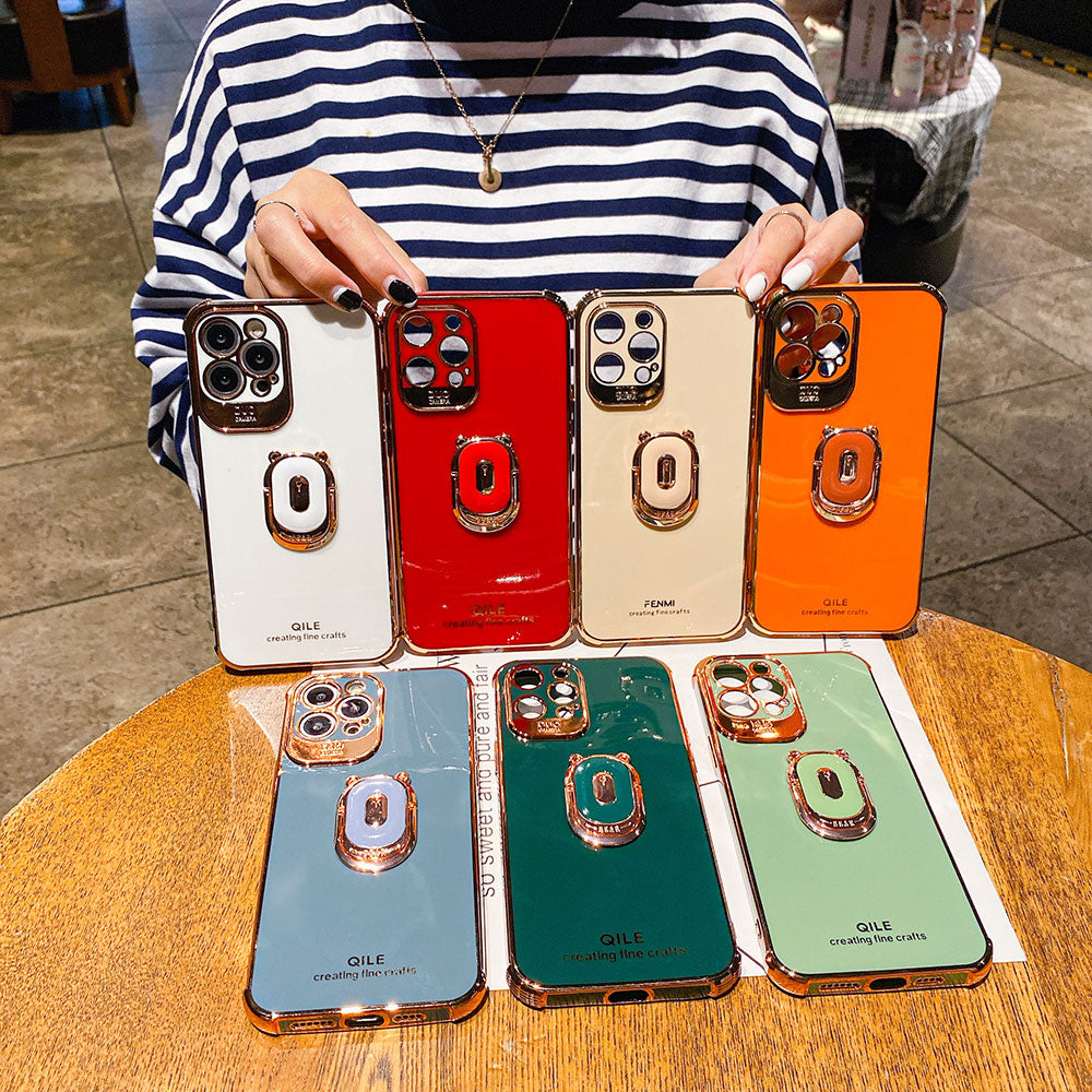 Boucho Luxury electroplating phone case for iphone 12 Pro MAX 11 Pro XS XR X SE 6 6s 7 8 plus 12Mini Phone Holder Ring Grip Case - 2bazar4