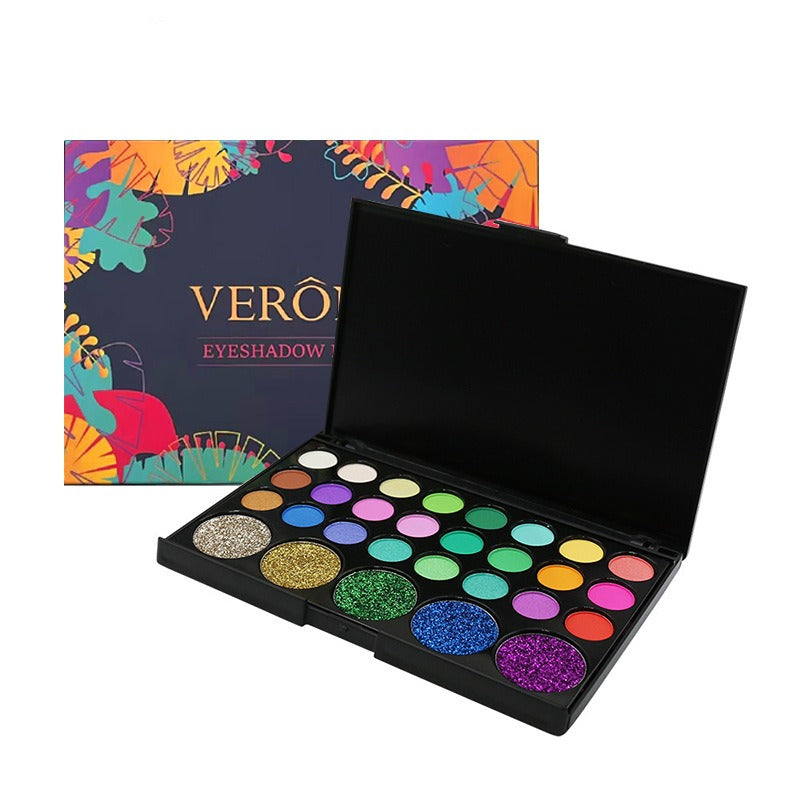 VERONNI 29-color eyeshadow matte pearlescent earth-tone eyeshadow smoky makeup multi-color eyeshadow palette - 2bazar4