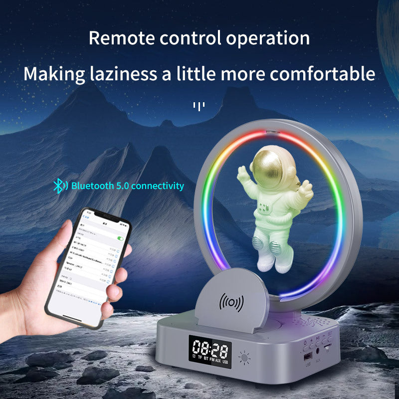Magnetic Levitation Astronaut Bluetooth Speaker Clock Astronaut Audio RGB Computer Subwoofer Birthday Gift Y-558 - 2bazar4