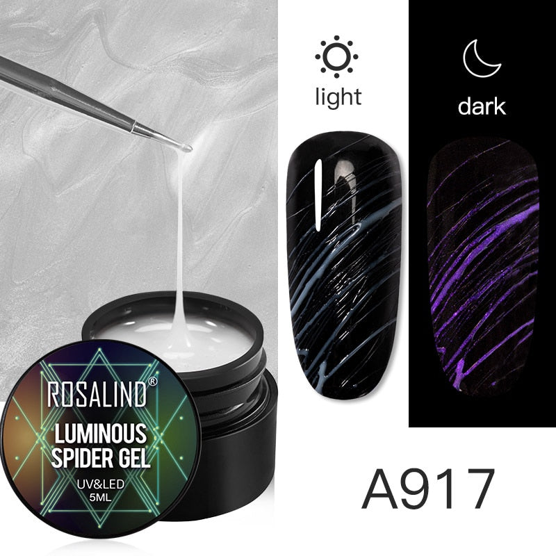 ROSALIND Gel Spider Line For Nails Art Gel Polish UV Colors Painting Gel Nail Polish Spider Gel Lacquer Web Stickers Gel Polish - 2bazar4