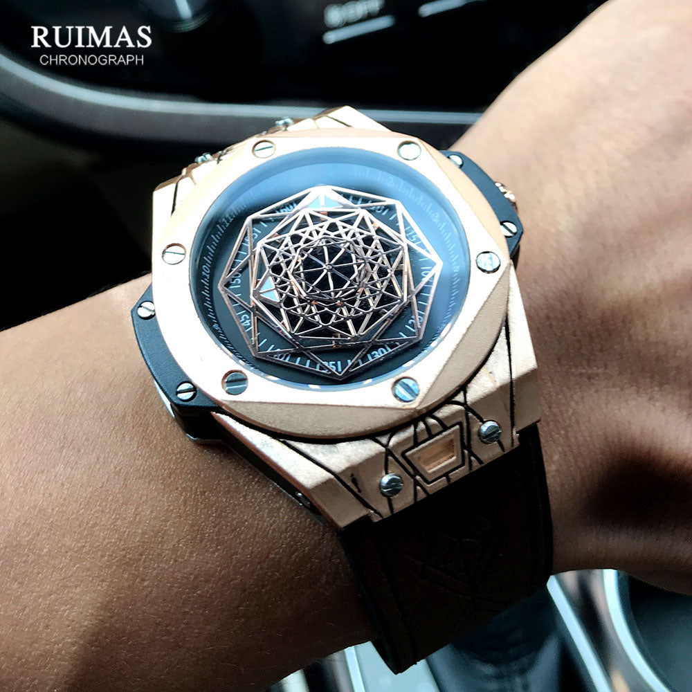 RUIMAS Luxury Top Brand Quartz Watches Men Leather Strap Military Sports Wristwatch Man Waterproof Watch Relogios Masculino 533G - 2bazar4