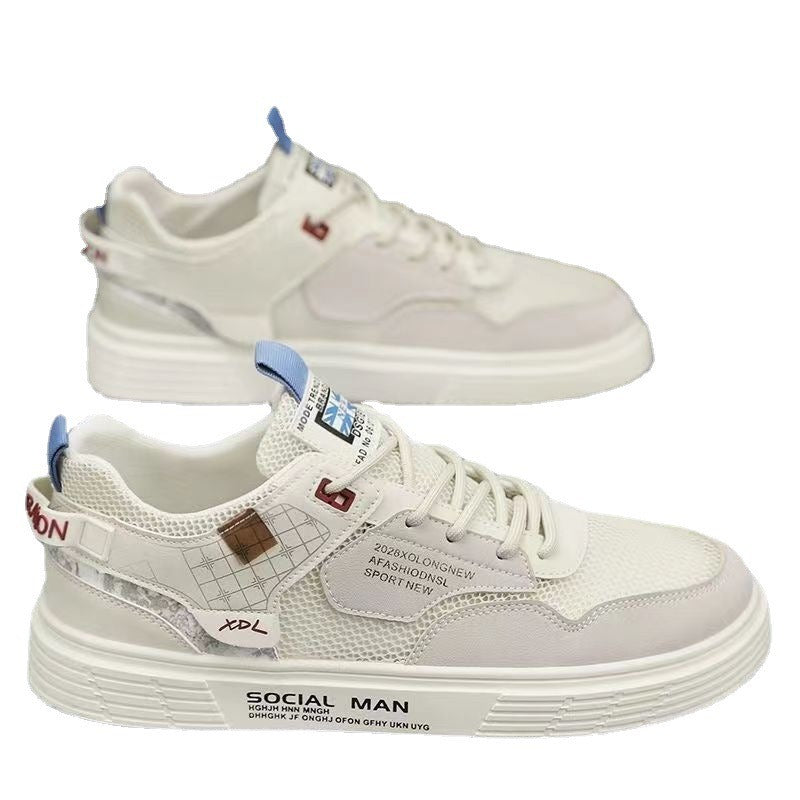 Summer New Breathable Versatile Mesh Casual Small White Flat Bottom Shoes with Anti slip Thin Trendy Shoes - 2bazar4
