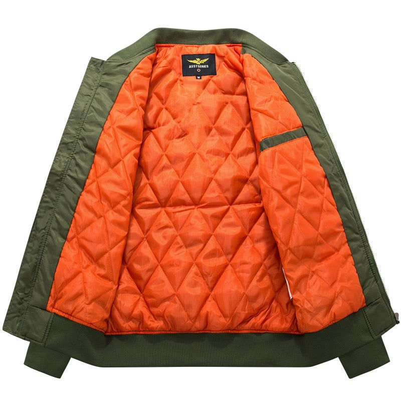 Ma1 Thick And Thin Army Green Military Motorcycle Ma-1 aviator Pilot Air Men Bomber Jacket - 2bazar4