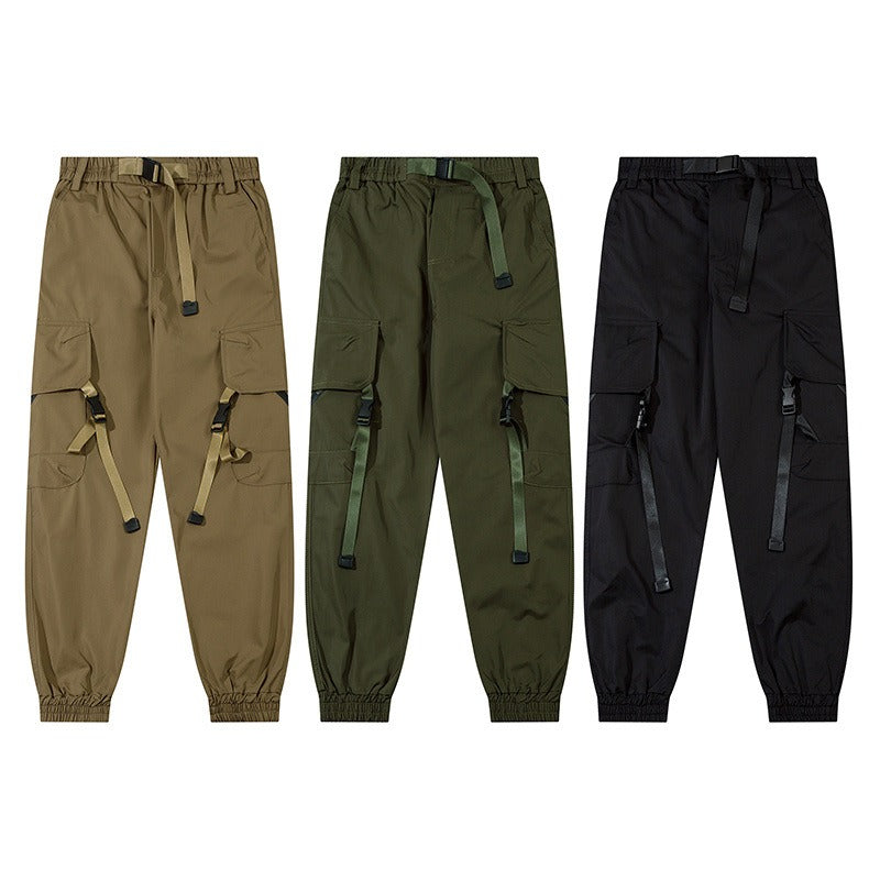 Guochao brand overalls men spring and autumn American style trousers assault pants paratrooper pants functional wind leggings - 2bazar4