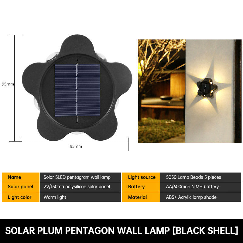 Solar Dual Head Wall Lamp, Outdoor Courtyard Lamp, Waterproof, Outdoor Upper and Lower Emitting Wall Courtyard Lamp eprolo