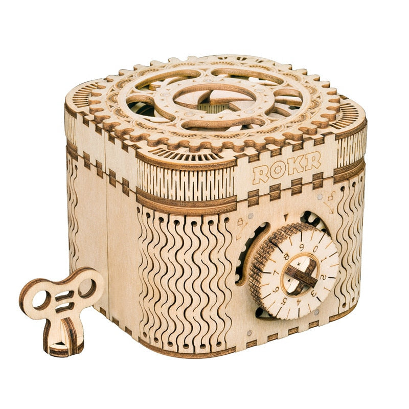 Robotime 123pcs Creative DIY 3D Treasure Box Wooden Puzzle Game Assembly Toy Gift for Children Teens Adult LK502 - 2bazar4