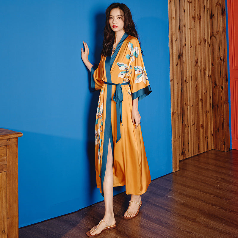 New Satin Chiffon Pajamas Women's Light Luxury Style Plus Size Pajamas Ladies Spring And Summer Home Wear - 2bazar4
