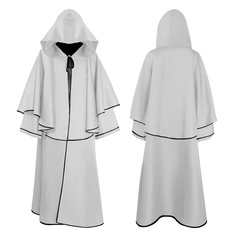 Medieval 5-color cloak hooded cloak monk robe cloak long sleeved wizard guide cloak cosplay - 2bazar4