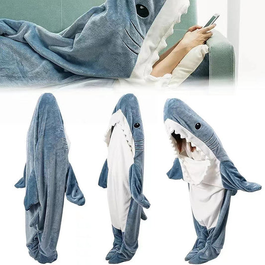 Cartoon Shark Sleeping Bag Pajamas Office Nap Shark Blanket Karakal High Quality Fabric Mermaid Shawl Blanket For Children Adult - 2bazar4