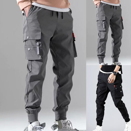 Autumn Men Pants Hip Hop Harem Joggers Pants New Male Trousers Mens Solid Multi-pocket Cargo Pants Skinny Fit Sweatpants - 2bazar4