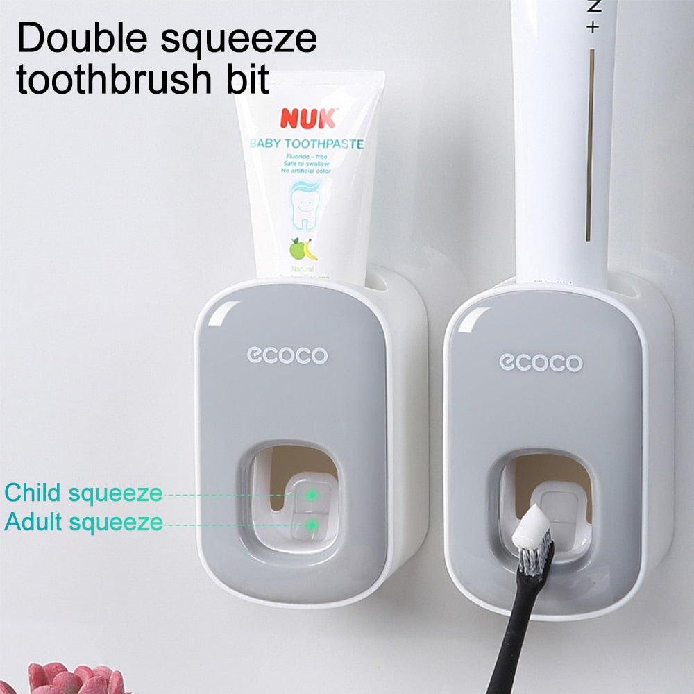 Automatic Toothpaste Dispenser Squeezers Toothpaste Tooth Dust-proof Toothbrush Holder Wall Mount Stand Bathroom Accessories Set - 2bazar4
