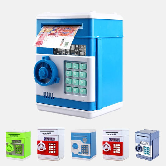 Safety Password Chewing Coin Cash Deposit Machine Electronic Piggy Bank Mini Money Box Gift for Children Kids - 2bazar4