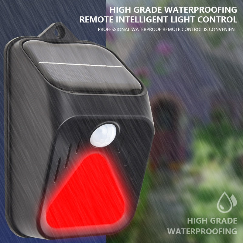 New Solar Alarm Light Human Body Sensing Remote Alarm To Drive Away Animals Solar Alarm Light - 2bazar4