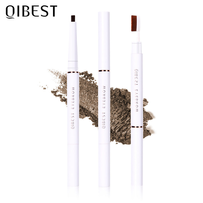 QIBEST Double Head Eyebrow Pencil Waterproof Sweat Proof And Makeup Free Eyebrow Cream - 2bazar4