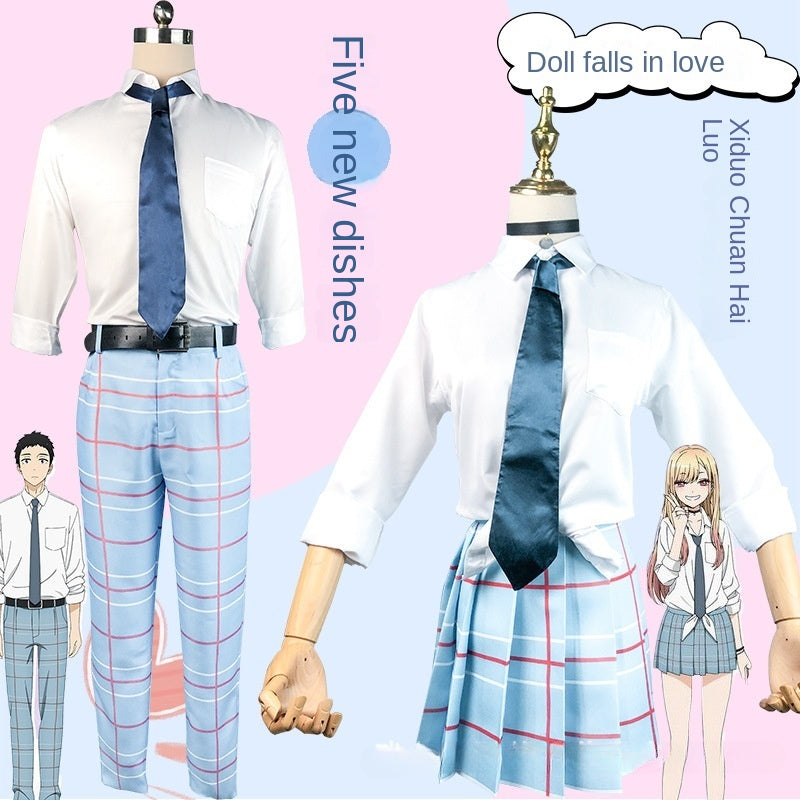 Changing clothes, doll falling in love, cosplay, Kitagawa Haimeng, cosplay, school uniform, anime, JK uniform, female wig eprolo
