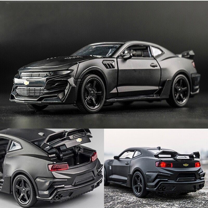 KIDAMI 1:32 Alloy Diecast Car Model Chevrolet Camaro Pull Back Sound Light Kids Toy Car Collection for Children's Gifts - 2bazar4