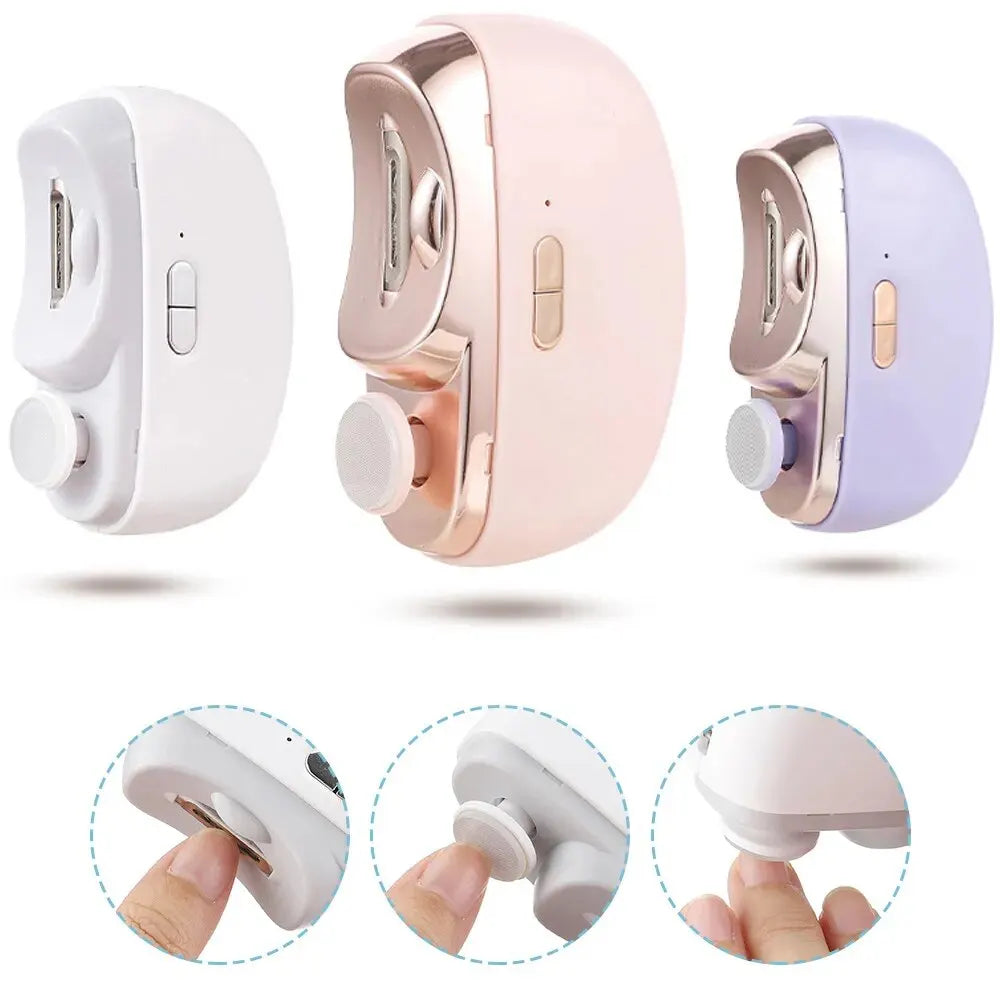 2 In 1 Electric Nail Clippers Manicure Anti-Splash Nail Trimmer For Baby Finger Toe Scissors Pedicure Thick Nails Cutter Tools - 2bazar4