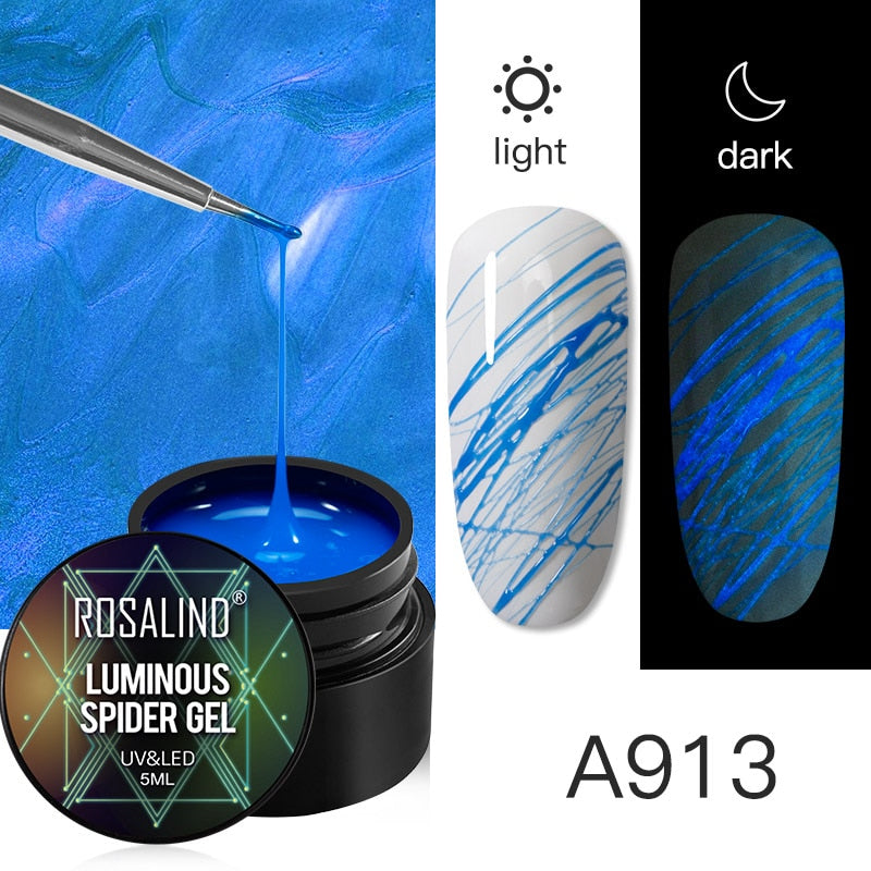 ROSALIND Gel Spider Line For Nails Art Gel Polish UV Colors Painting Gel Nail Polish Spider Gel Lacquer Web Stickers Gel Polish - 2bazar4