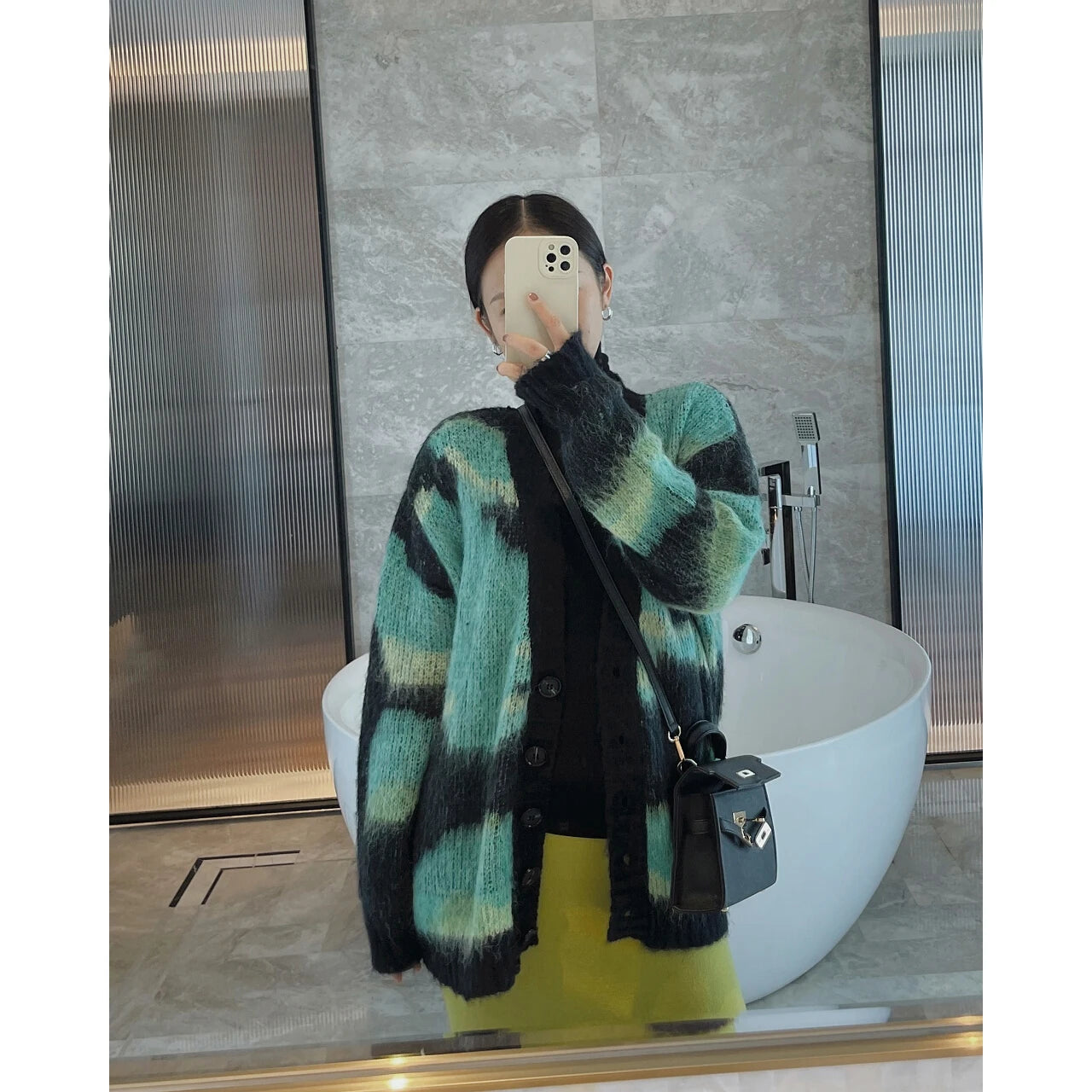 Woman Y2k Clothes Plaid Knit Sweaters Cardigans Oem Pulls Top Korean FWoman Y2k Clothes Plaid Knit Sweaters Cardigans Oem Pulls Top Korean Fashion Vintage Winter Goth Long Sleeve SweatshirtsMaterial Compositionpoly